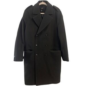 H&M Double Breasted Twill Trench Coat, black, US Size 40